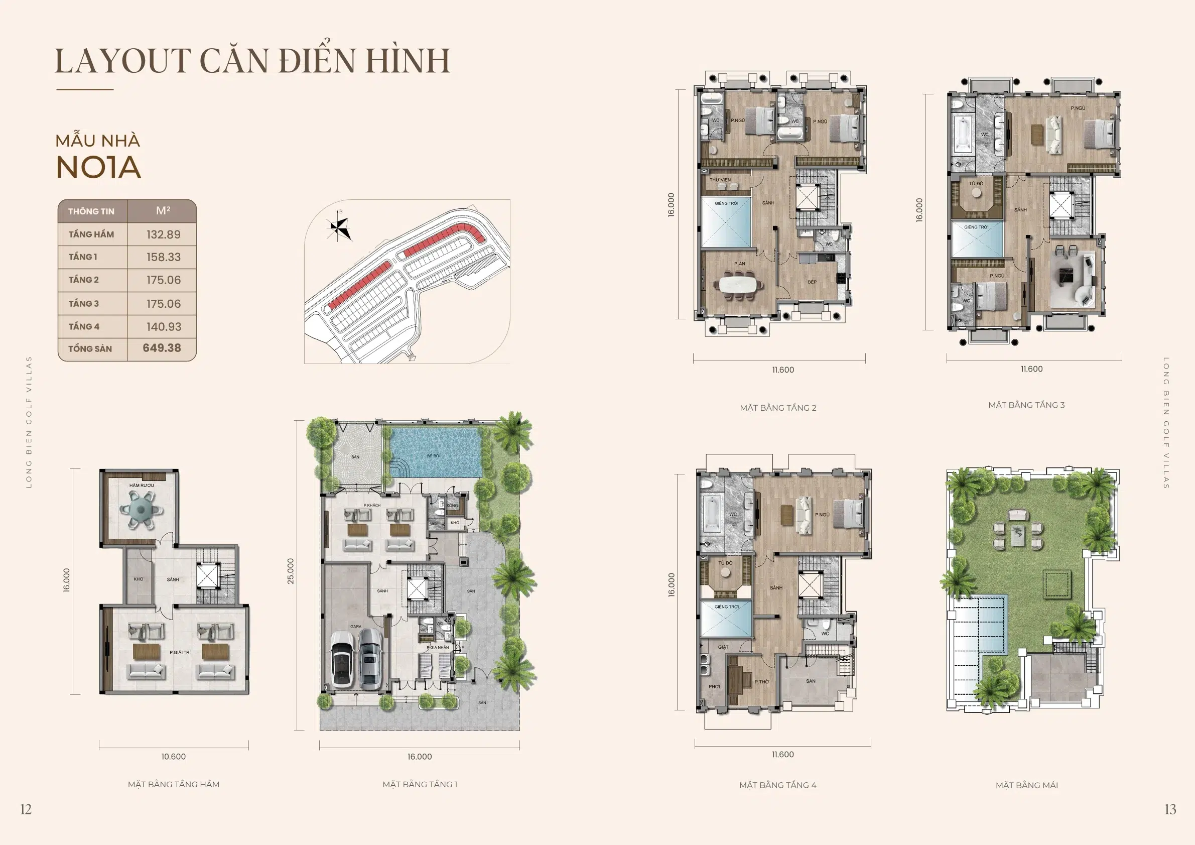Layout no1a long bien golf villas