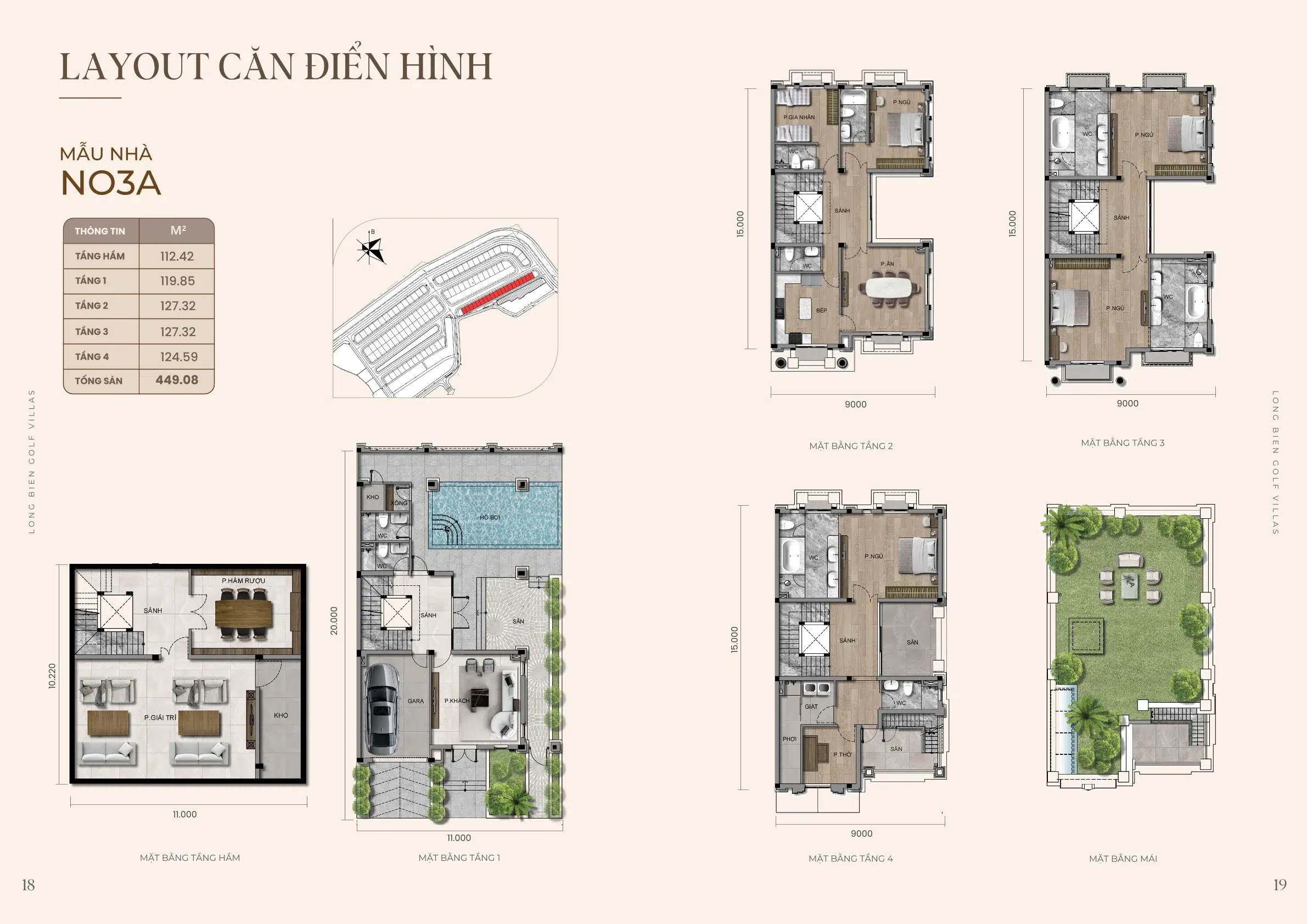 Layout no3a long bien golf villas